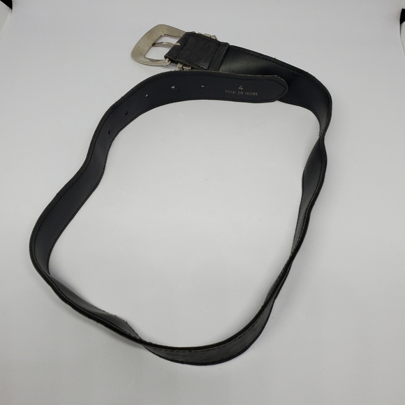 Woman's Black Faux Leather Belt - Picture 4 of 6